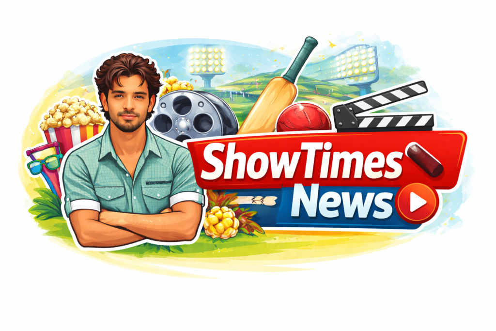 showtimesnews logo with cinema and cricket